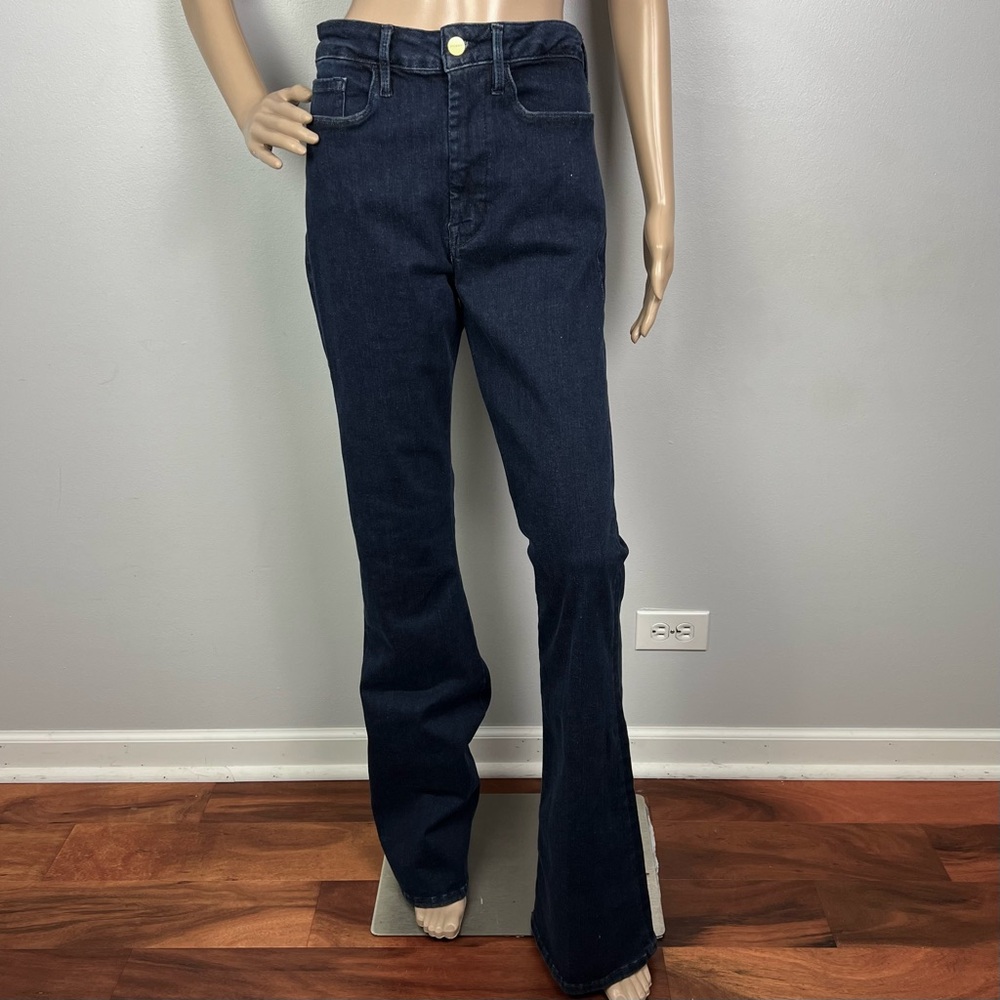 FRAME DARK WASH FLARE JEANS - Picture 2 of 10